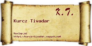 Kurcz Tivadar névjegykártya